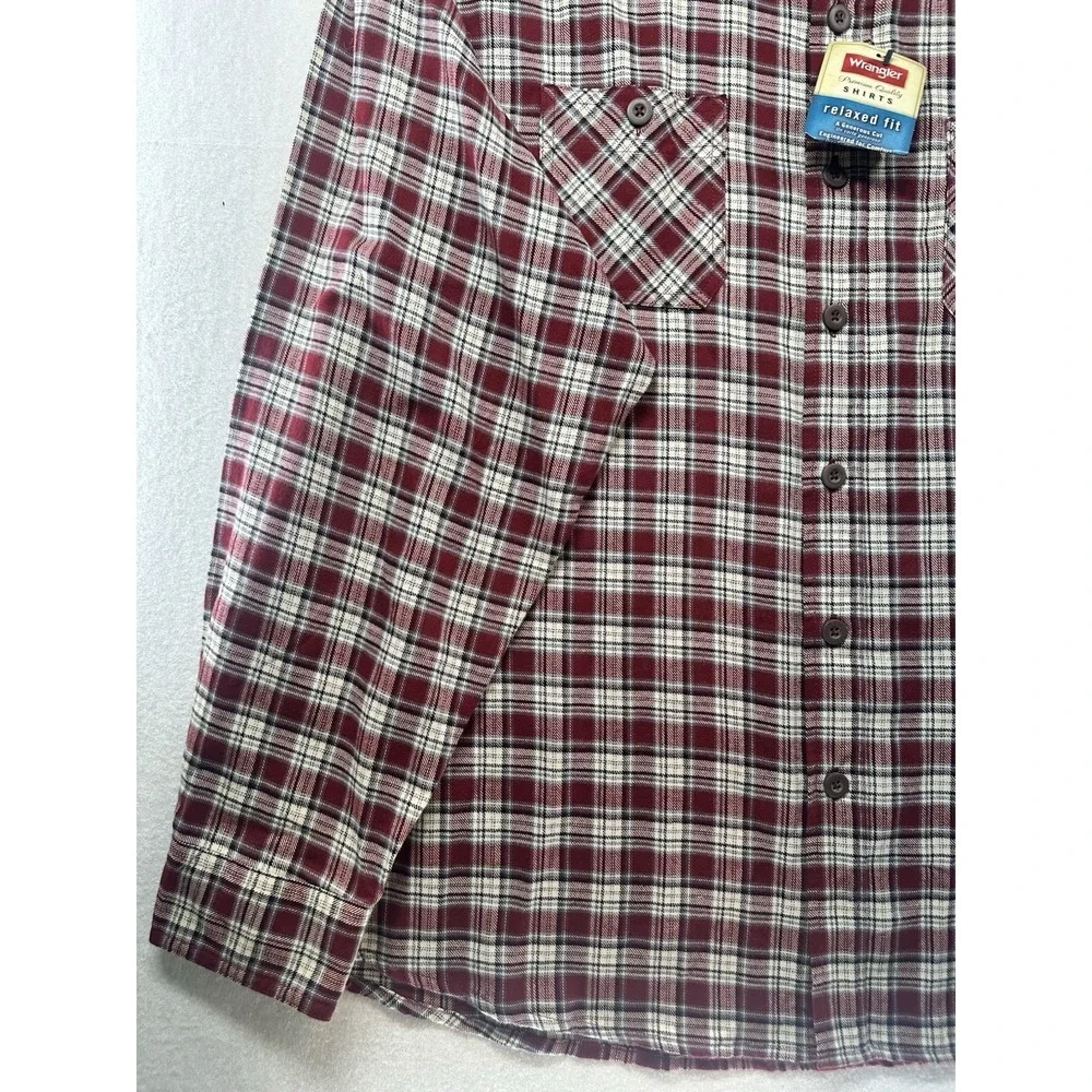 Wrangler Men's 3XL Red Plaid Flannel Shirt NWT Premium Quality‎